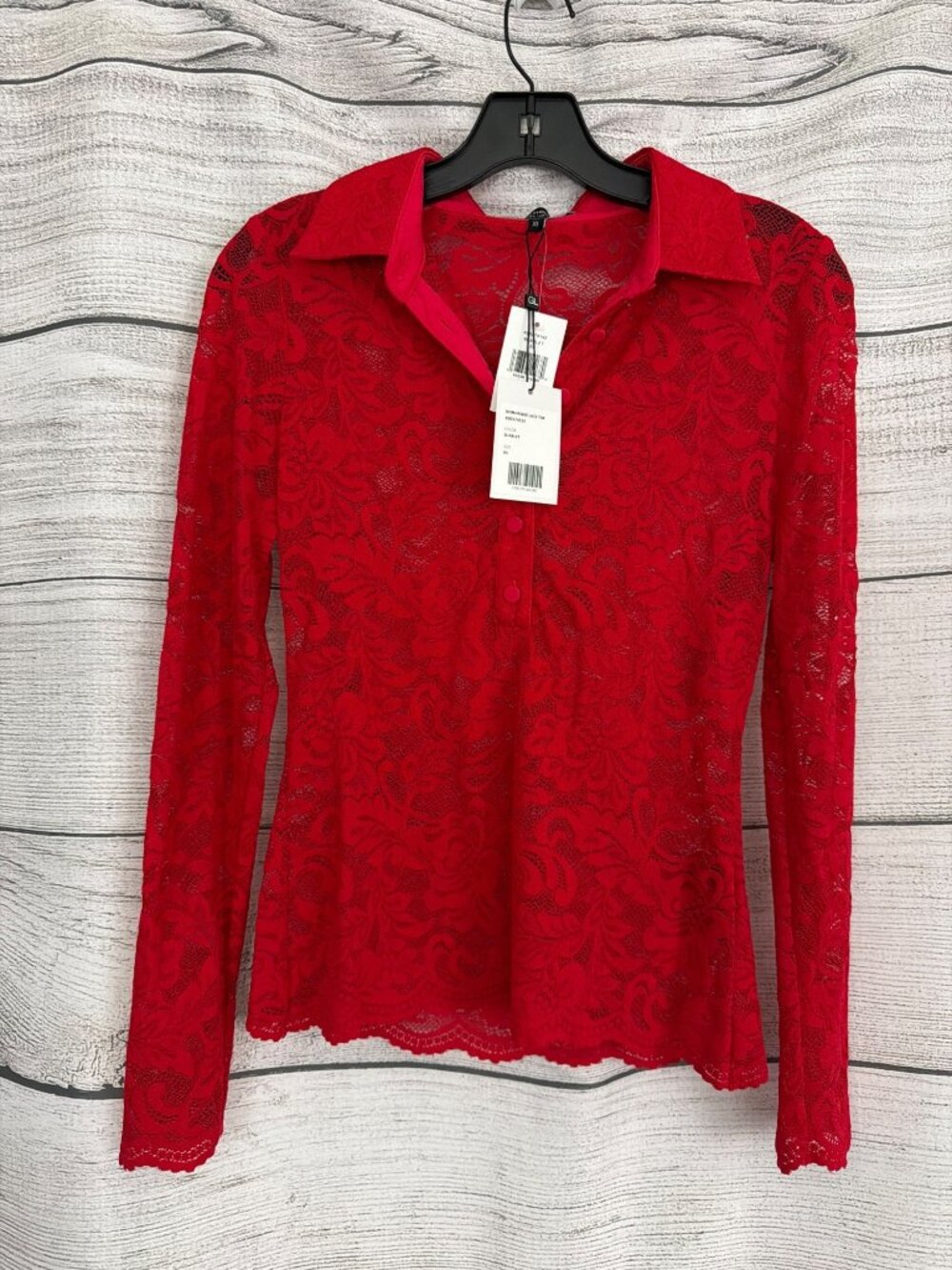 NWT Generation Love Red Dominique Lace Top Size XS